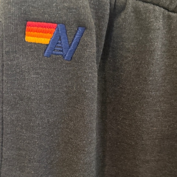 2pc🔥Aviator Nation Set 5 Stripe Hoodie & Gray Wide Leg Sweatpants Set Medium USA - Picture 8 of 10